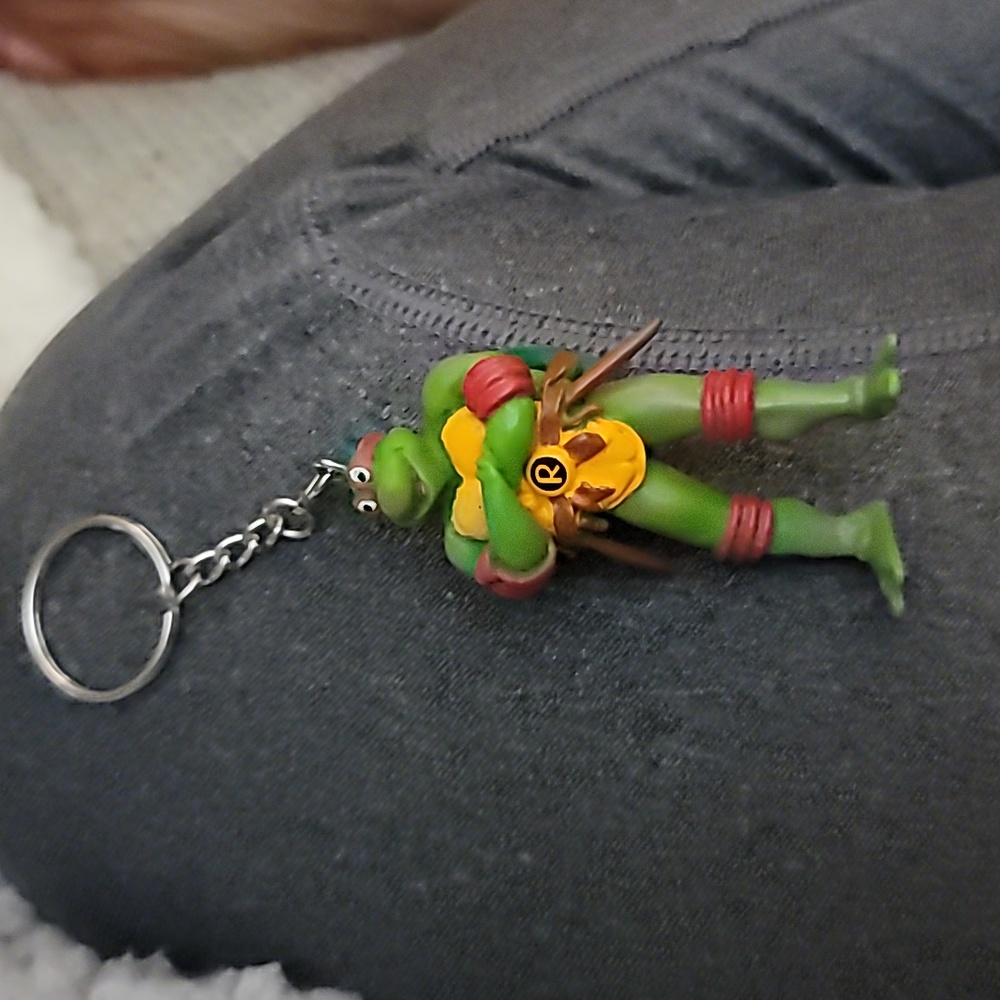 TMNT Teenage Mutant Ninja Turtle Keychain Figures 2.5" 2015 Viacom Raphael